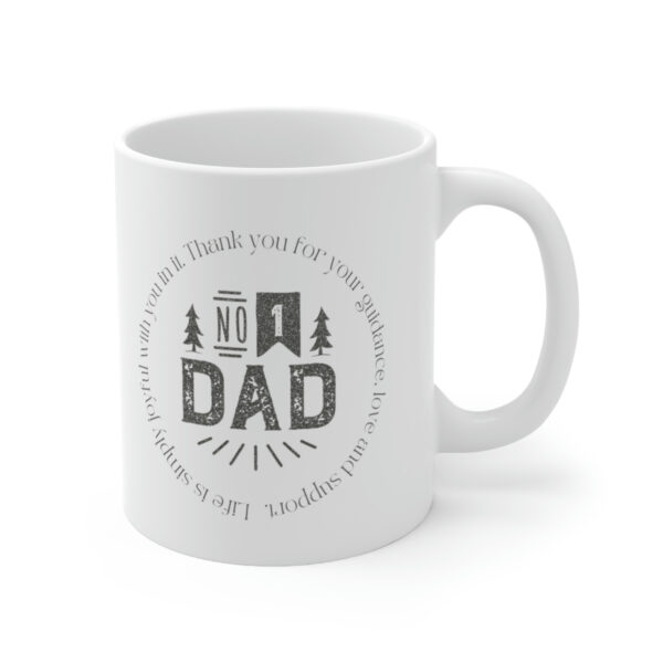 Number One Dad - White Ceramic Mug Cup 11 oz for Father - Fathers day gift