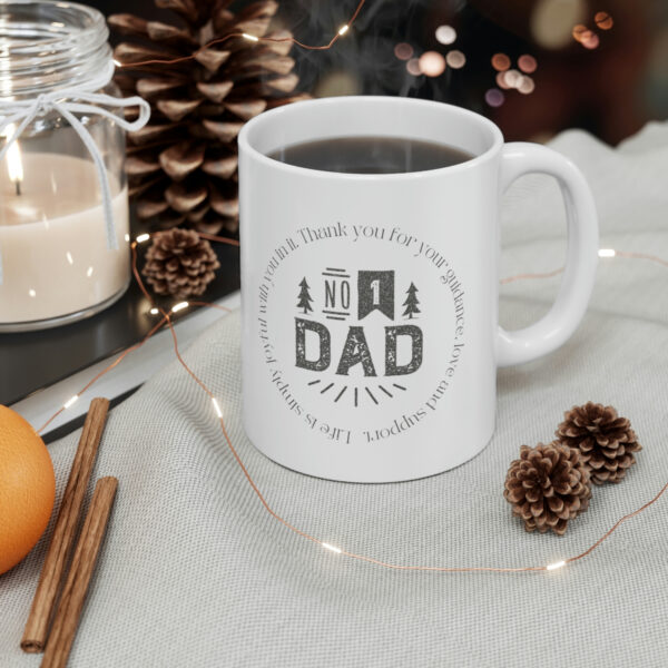 Number One Dad - White Ceramic Mug Cup 11 oz for Father - Fathers day gift