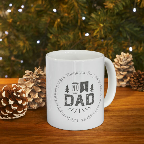 Number One Dad - White Ceramic Mug Cup 11 oz for Father - Fathers day gift