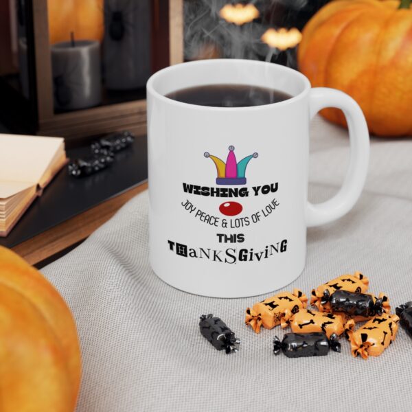 Thanksgiving wishes – White Ceramic Mug Cup 11 oz Gift for Thanksgiving - Image 6