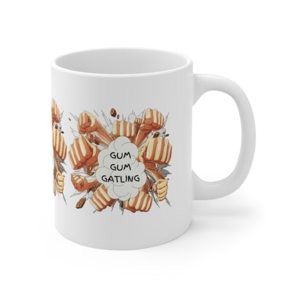 Gum Gum Gatling – White Ceramic Mug Cup 11 oz Gift for One Piece Pirate Fans