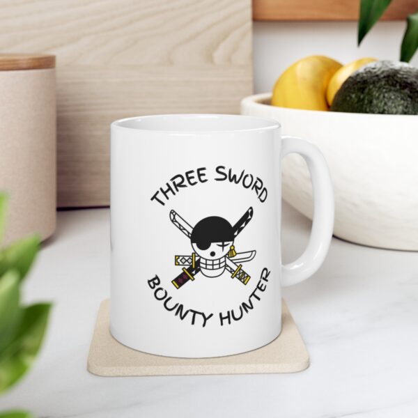 Three Sword Bounty Hunter - Worlds Greatest Swordsman – White Ceramic Mug Cup 11 oz Gift for One Piece Pirate Fans - Image 7