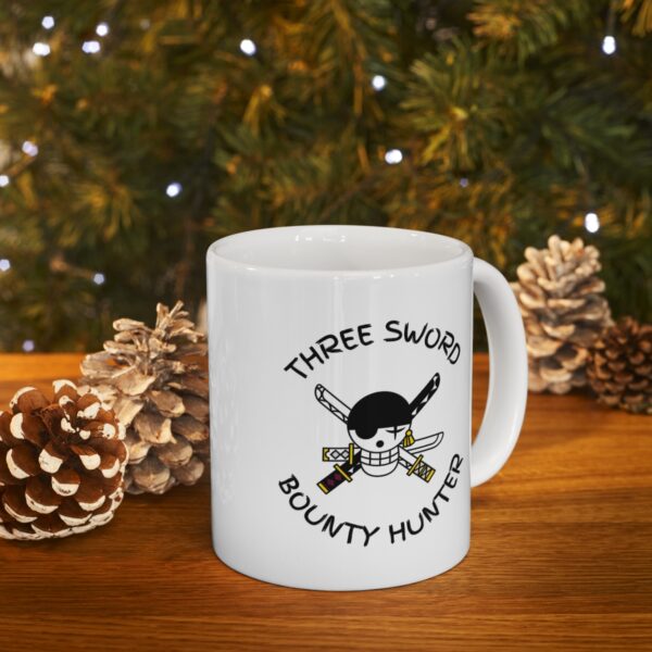 Three Sword Bounty Hunter - Worlds Greatest Swordsman – White Ceramic Mug Cup 11 oz Gift for One Piece Pirate Fans - Image 9