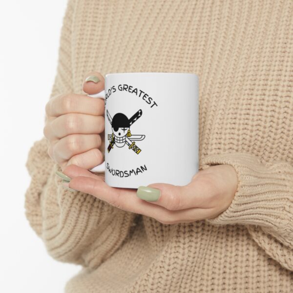 Three Sword Bounty Hunter - Worlds Greatest Swordsman – White Ceramic Mug Cup 11 oz Gift for One Piece Pirate Fans - Image 10