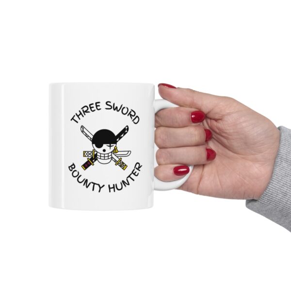 Three Sword Bounty Hunter - Worlds Greatest Swordsman – White Ceramic Mug Cup 11 oz Gift for One Piece Pirate Fans - Image 12