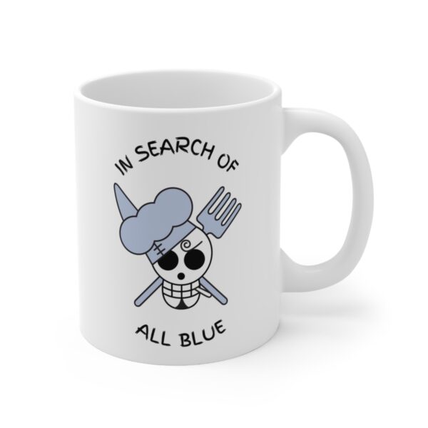 In Search of All Blue Cooks Paradise – White Ceramic Mug Cup 11 oz Gift for One Piece Pirate Sanji Fans