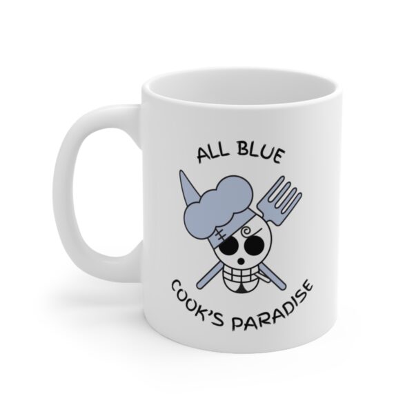 In Search of All Blue Cooks Paradise – White Ceramic Mug Cup 11 oz Gift for One Piece Pirate Sanji Fans - Image 3