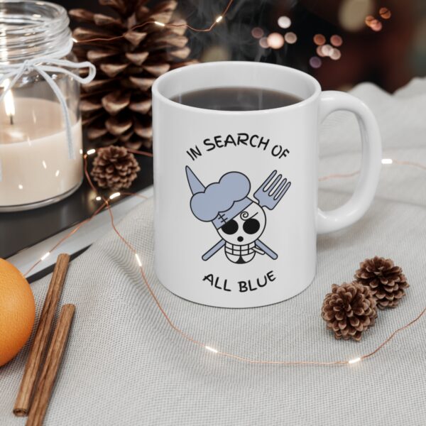 In Search of All Blue Cooks Paradise – White Ceramic Mug Cup 11 oz Gift for One Piece Pirate Sanji Fans - Image 4