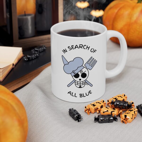 In Search of All Blue Cooks Paradise – White Ceramic Mug Cup 11 oz Gift for One Piece Pirate Sanji Fans - Image 6