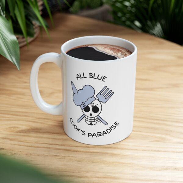 In Search of All Blue Cooks Paradise – White Ceramic Mug Cup 11 oz Gift for One Piece Pirate Sanji Fans - Image 8