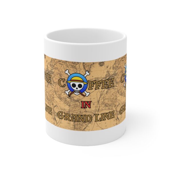 Coffee in Grandline – White Ceramic Mug Cup 11 oz Gift for One Piece Pirate Fans - Image 2