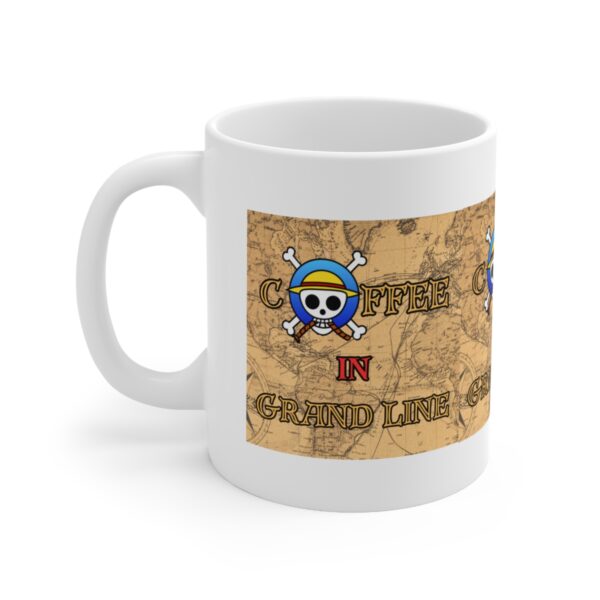 Coffee in Grandline – White Ceramic Mug Cup 11 oz Gift for One Piece Pirate Fans - Image 3