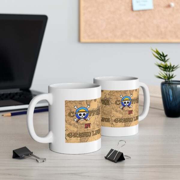 Coffee in Grandline – White Ceramic Mug Cup 11 oz Gift for One Piece Pirate Fans - Image 5