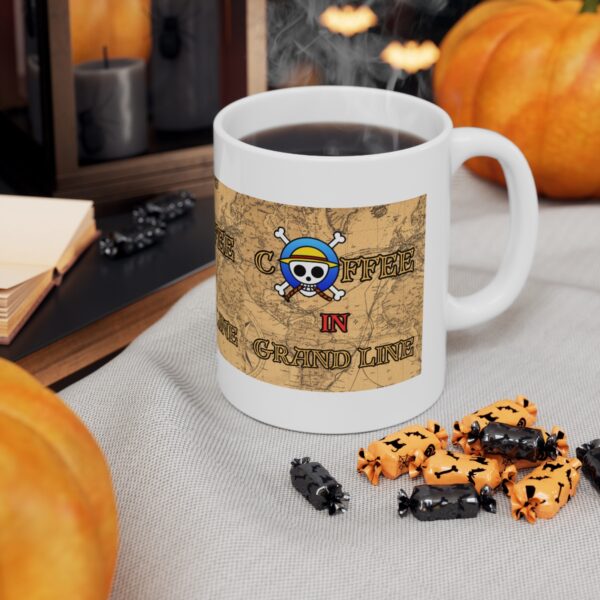 Coffee in Grandline – White Ceramic Mug Cup 11 oz Gift for One Piece Pirate Fans - Image 6