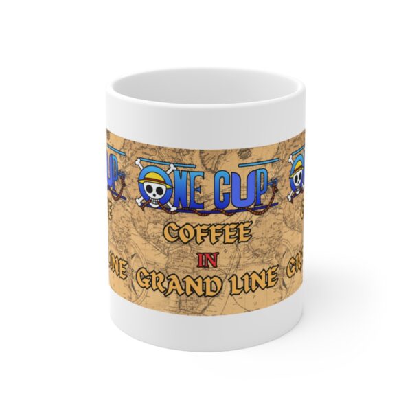 One Cup Coffee in Grandline – White Ceramic Mug Cup 11 oz Gift for One Piece Pirate Fans - Image 2