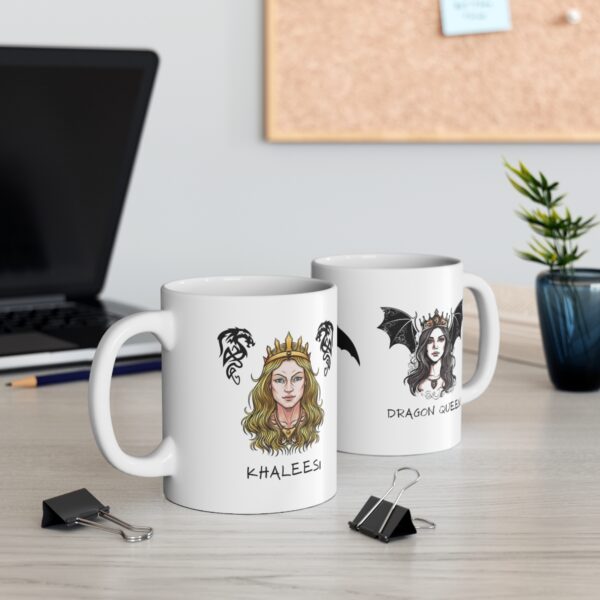 Dragon Queen Khaleesi - Game of Thrones – White Ceramic Mug Cup 11 oz Gift for GOT Fans - Image 5