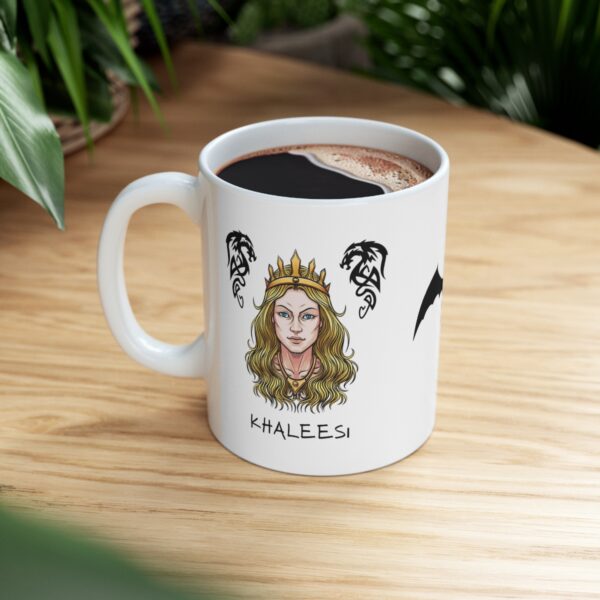 Dragon Queen Khaleesi - Game of Thrones – White Ceramic Mug Cup 11 oz Gift for GOT Fans - Image 8