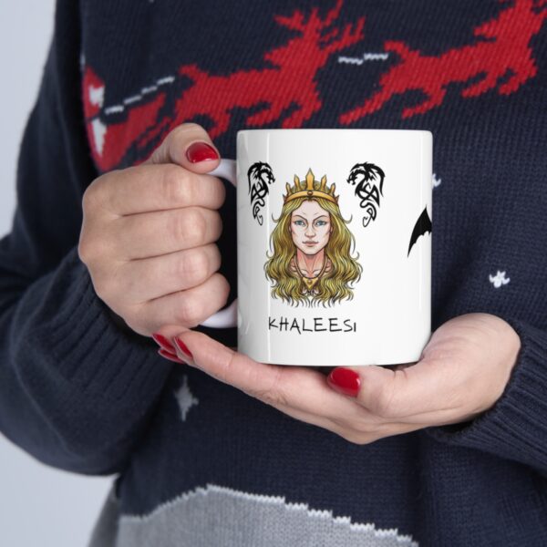 Dragon Queen Khaleesi - Game of Thrones – White Ceramic Mug Cup 11 oz Gift for GOT Fans - Image 11