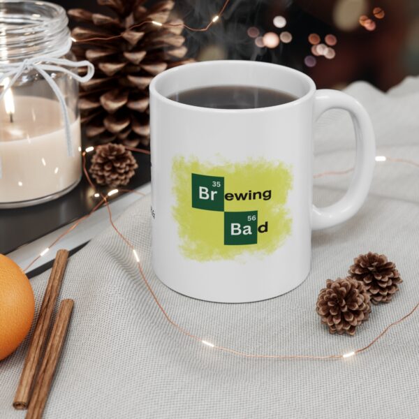 Brewing Bad Heisenburg Breaking Bad – White Ceramic Mug Cup 11 oz Gift for Chemist - Image 4