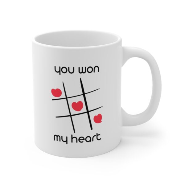 You Won My Heart - I love You – White Ceramic Mug Cup 11 oz for Couples – Valentine Gift