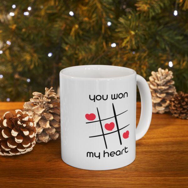 You Won My Heart - I love You – White Ceramic Mug Cup 11 oz for Couples – Valentine Gift - Image 9