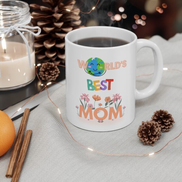 Worlds Best Mom – White Ceramic Mug Cup 11 oz for Mother – Mothers day gift - Image 4