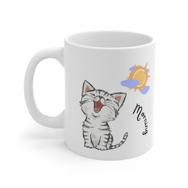 Cat are my favorite people – Cat Morning White Ceramic Mug Cup 11 oz Gift for Cat Lovers - Image 3