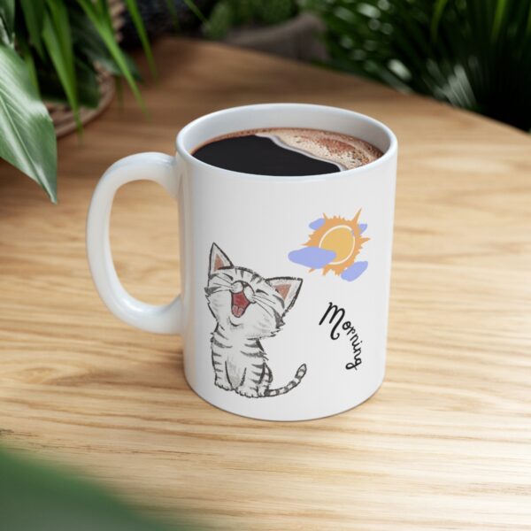 Cat are my favorite people – Cat Morning White Ceramic Mug Cup 11 oz Gift for Cat Lovers - Image 8