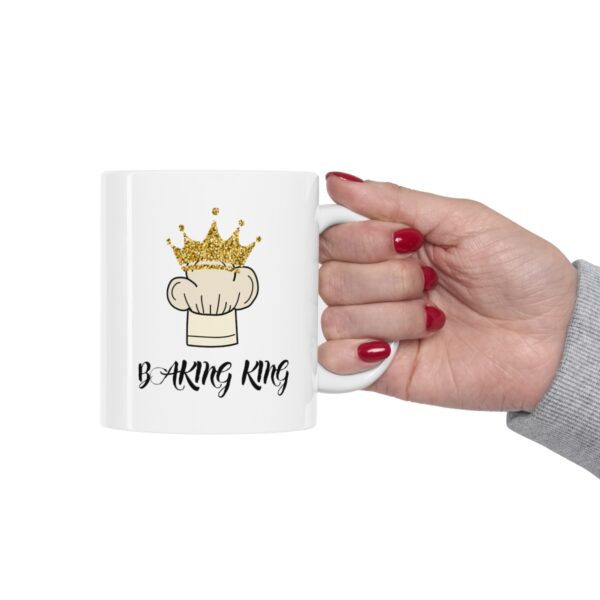 Baking King with Apron – White Ceramic Mug Cup 11 oz Gift for Bakers - Image 12