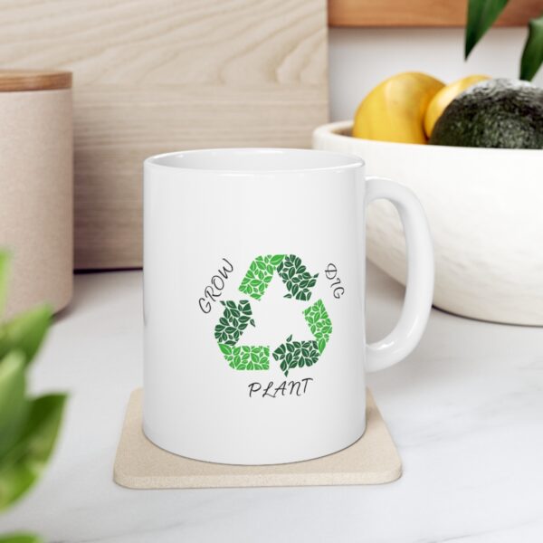 Save Earth - One Plant at a time - Dig Plant Repeat – White Ceramic Mug Cup 11 oz Gift for Gardeners Plant Lovers - Image 7