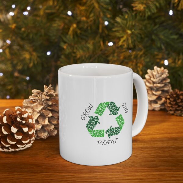 Save Earth - One Plant at a time - Dig Plant Repeat – White Ceramic Mug Cup 11 oz Gift for Gardeners Plant Lovers - Image 9