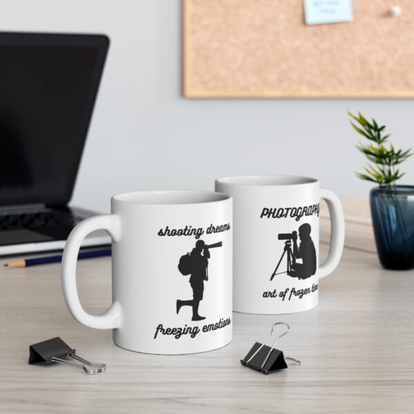 Photography - art of frozen time - shooting dreams - freezing emotions – White Ceramic Mug Cup 11 oz Gift for Photographers - Image 5