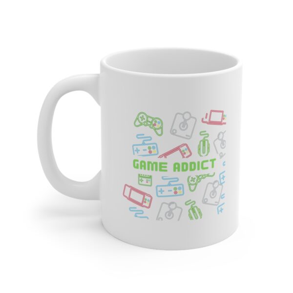 Game Addict - Gaming Freak – White Ceramic Mug Cup 11 oz Gift for Video Game Lovers - Image 3