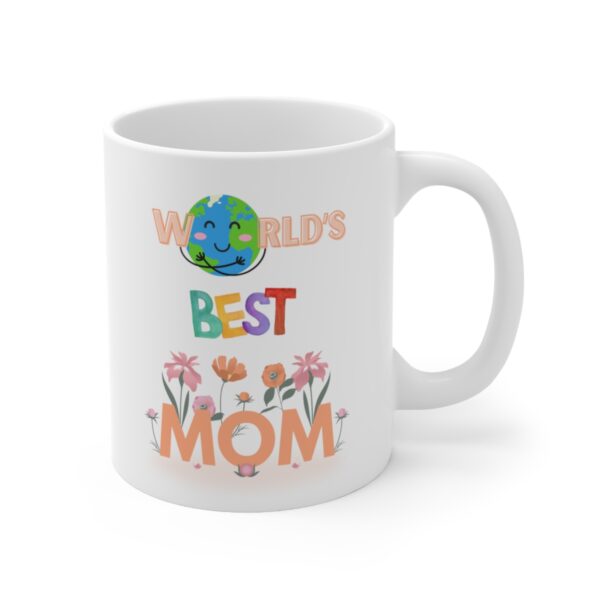 Worlds Best Mom – White Ceramic Mug Cup 11 oz for Mother – Mothers day gift