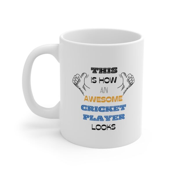 Awesome Cricket Player – White Ceramic Mug Cup 11 oz Gift for Cricketer - Image 3