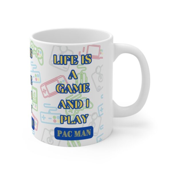 Pac Man Video Game Mug – White Ceramic Mug Cup 11 oz Gift