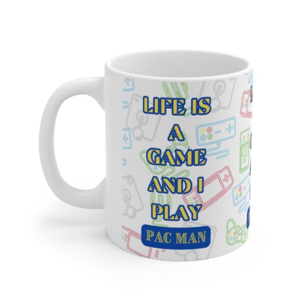 Pac Man Video Game Mug – White Ceramic Mug Cup 11 oz Gift - Image 3