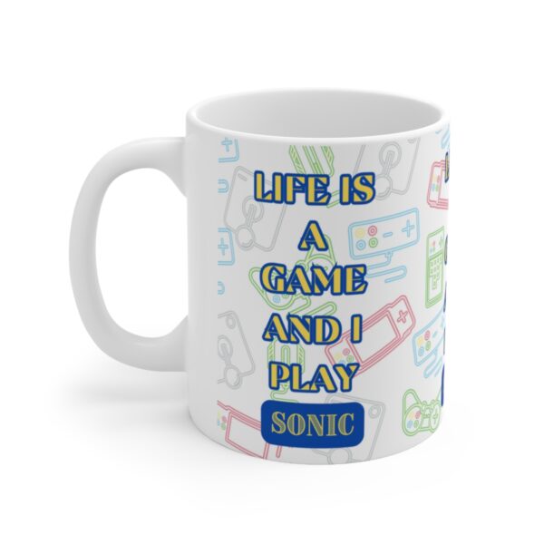 Sonic Video Mobile Game Mug – White Ceramic Mug Cup 11 oz Gift - Image 3