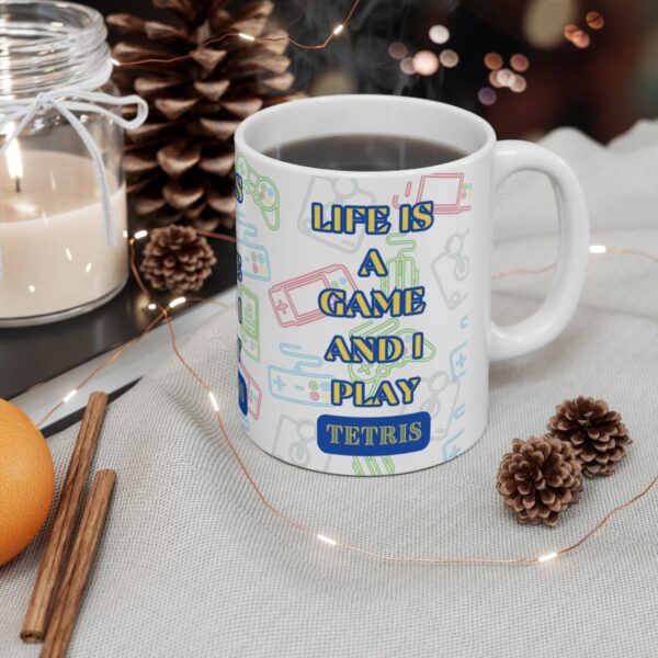 Tetris Video Mobile Game Mug – White Ceramic Mug Cup 11 oz Gift - Image 4