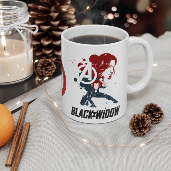 Black Widow Marvel Avengers Super Hero – White Ceramic Mug Cup 11 oz Gift - Image 4