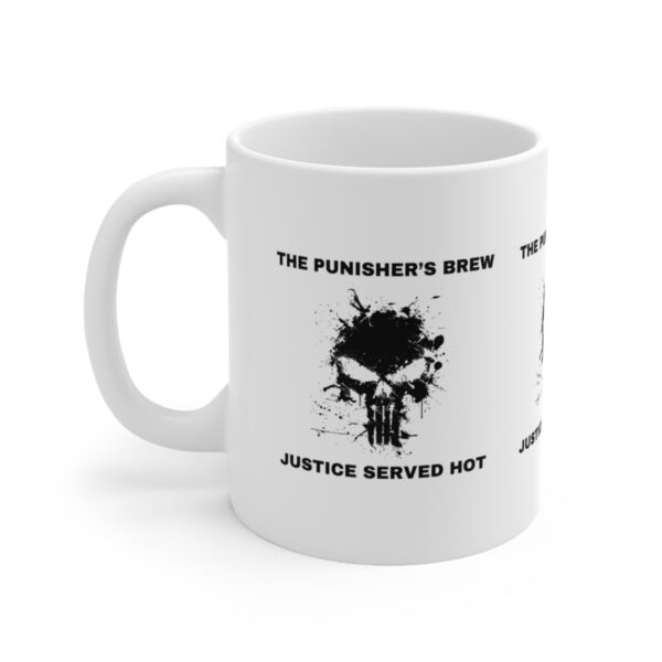 The Punisher Super Hero Mug – White Ceramic Mug Cup 11 oz Gift - Image 3