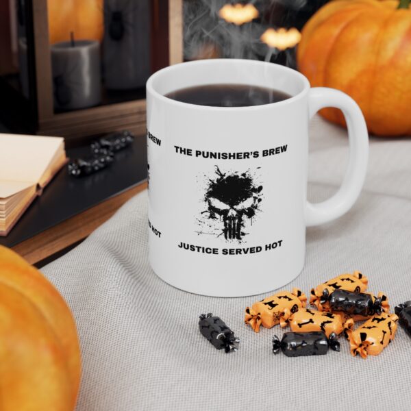 The Punisher Super Hero Mug – White Ceramic Mug Cup 11 oz Gift - Image 6