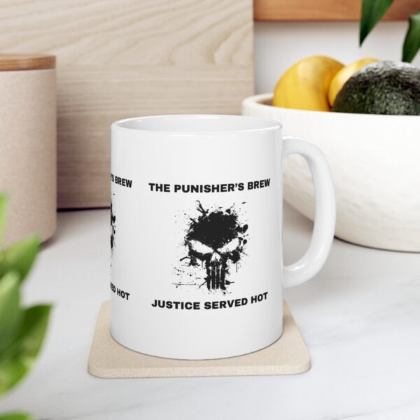 The Punisher Super Hero Mug – White Ceramic Mug Cup 11 oz Gift - Image 7