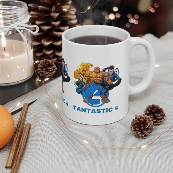 Fantastic 4 Super Hero Mug – White Ceramic Mug Cup 11 oz Gift - Image 4