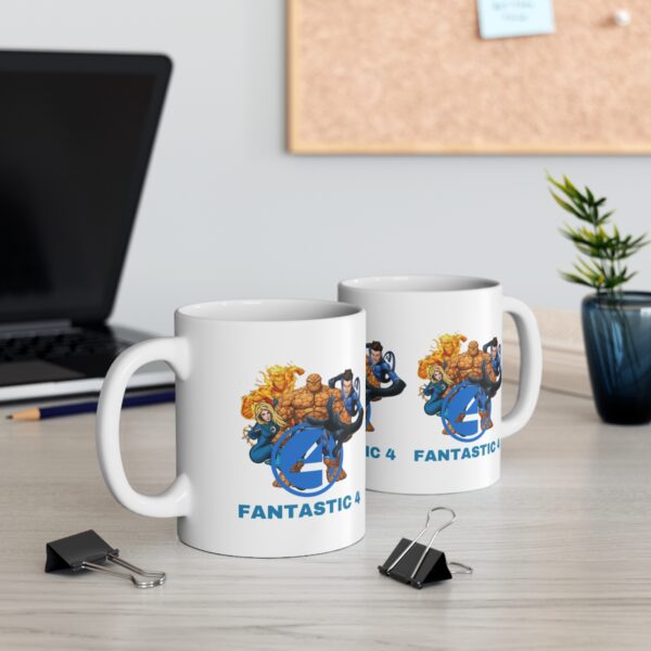 Fantastic 4 Super Hero Mug – White Ceramic Mug Cup 11 oz Gift - Image 5