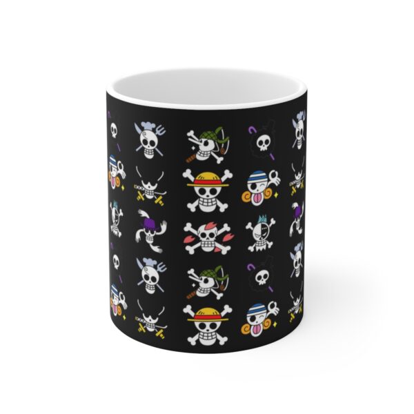 One Piece Skull Faces Mug – White Ceramic Mug Cup 11 oz Gift for One Piece Comic Pirate Fans