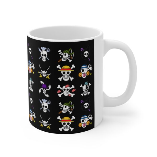 One Piece Skull Faces Mug – White Ceramic Mug Cup 11 oz Gift for One Piece Comic Pirate Fans - Image 3