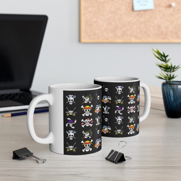 One Piece Skull Faces Mug – White Ceramic Mug Cup 11 oz Gift for One Piece Comic Pirate Fans - Image 5