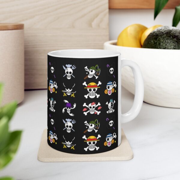 One Piece Skull Faces Mug – White Ceramic Mug Cup 11 oz Gift for One Piece Comic Pirate Fans - Image 7