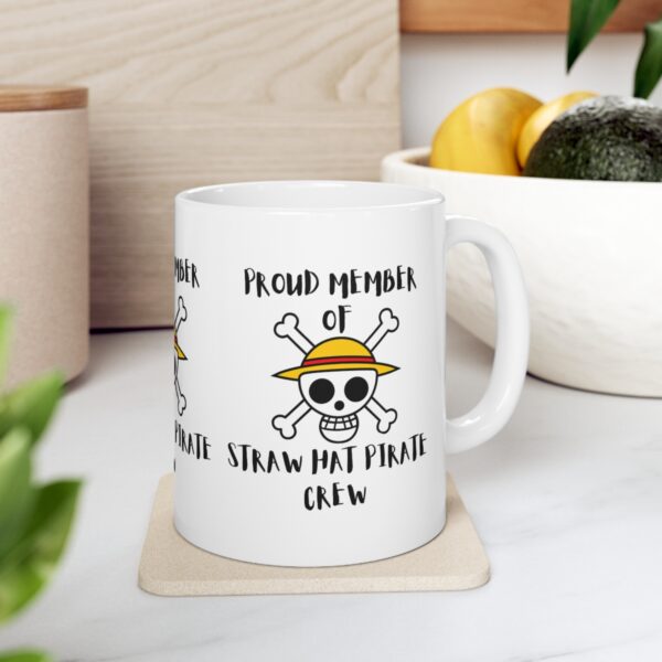 Straw Hat King of Pirate – White Ceramic Mug Cup 11 oz Gift for One Piece Pirate Fans - Image 7